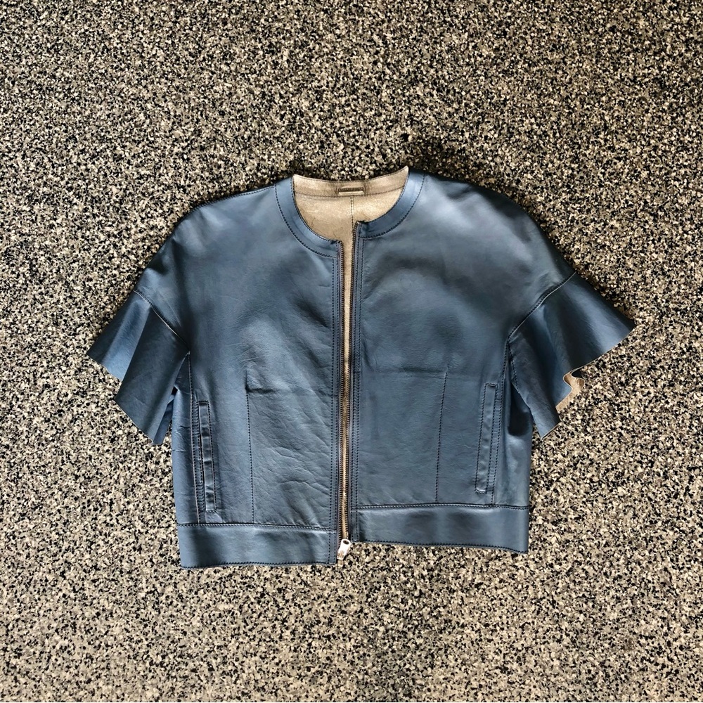 Lamarque ✦ Reversible Lamb Leather Designer Jacket (M)